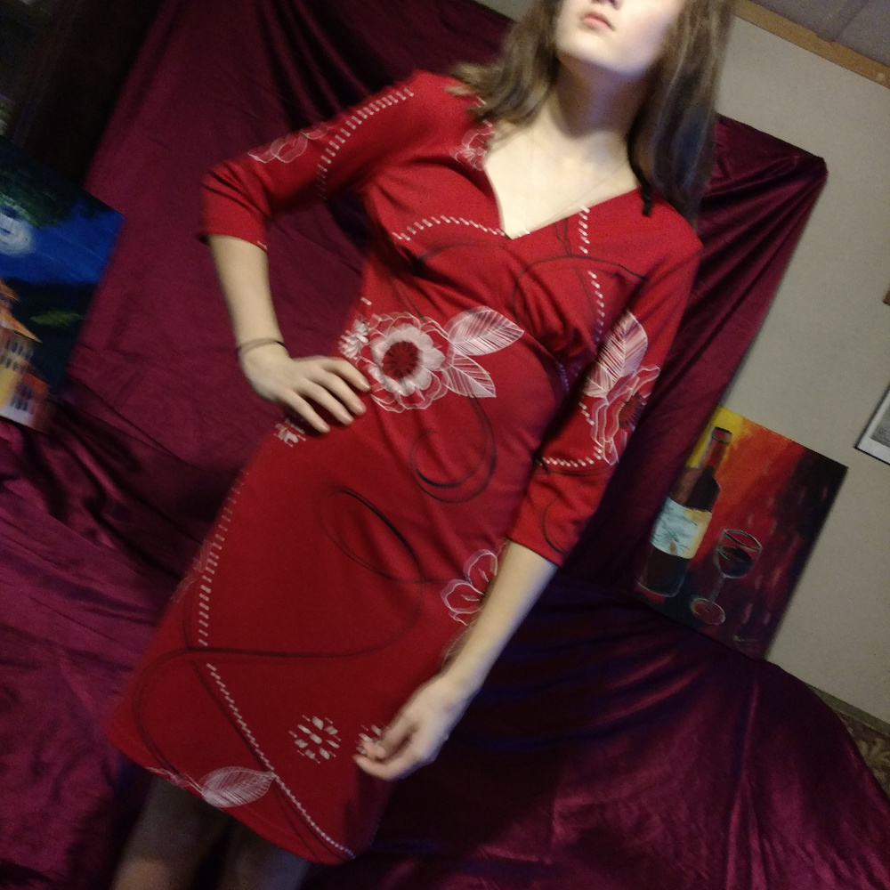 Rag Red Midi Dress Sm